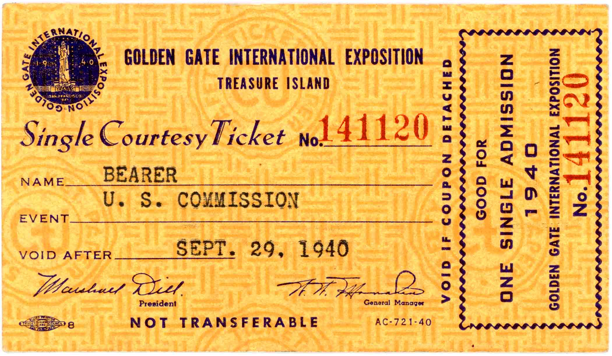 Souvenier Ticket Front