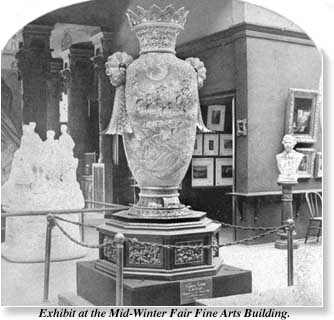 vase on display at the 1894 California Mid-Winter Fair at San Francisco