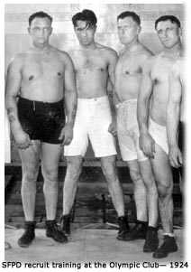 Police recruit training at the Olympic Club in 1924