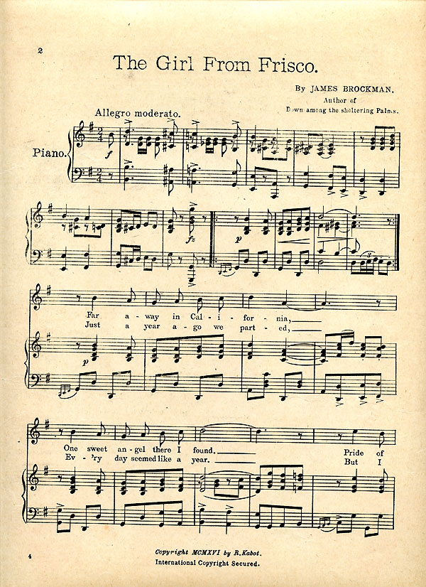 Virtual Museum of the City of San Francisco The Girl from Frisco